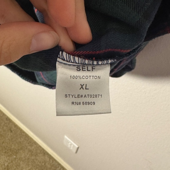 Gibson & Latimer Green Plaid Ruffle Neck Blouse Size XL - Picture 6 of 6